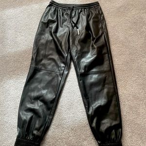 Zara faux leather joggers